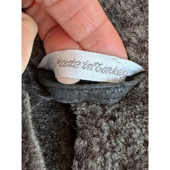 Autunno Men’s Leather Jacket Size Large Black Full Zip Sherpa Lined - Picture 3 of 10